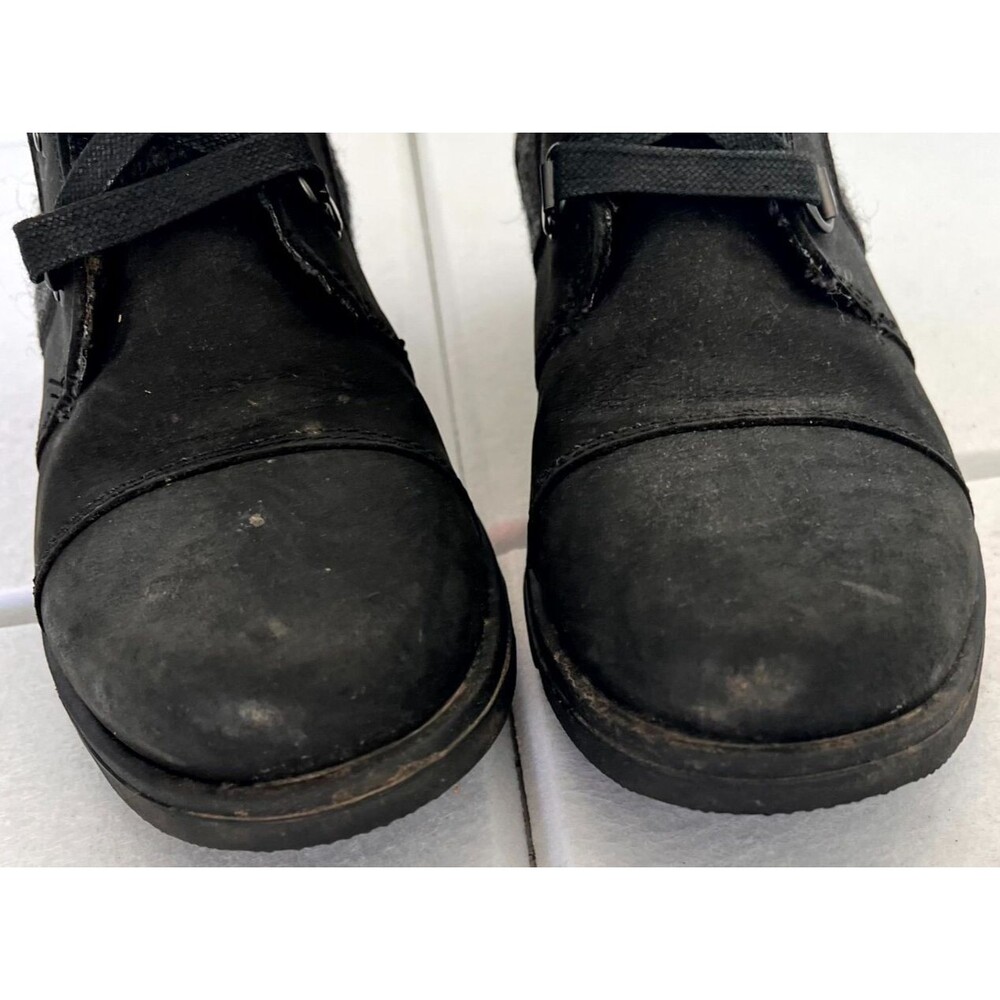 Sorel Major Carly Womens Boot 7 Black Gray Leather Wool Lace Up Boots NL2324-010 - Picture 6 of 13